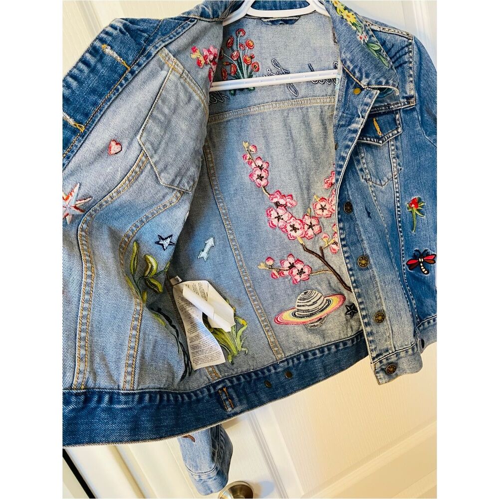Gucci California Embroidered GG Denim Jacket Size Small - Picture 4 of 17
